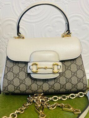 Gucci 1955 Horsebit Top Handle Bag with box, dust bag, cards, 2 original straps